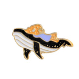 Kid & Whale Enamel Brooch Pin
