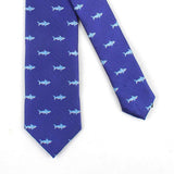 Blue Great White Shark Tie for Men