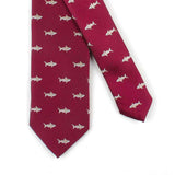 Mens Tie with Embroidered Sharks 