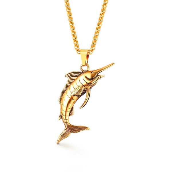 Gold new arrivals marlin pendant