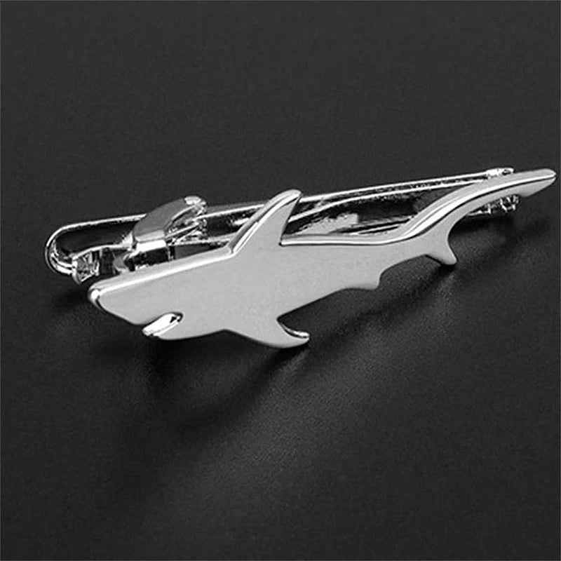 Side view of a Thresher Shark Tie Pin in Silver 