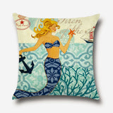 Mermaid holding starfish Cushion cover