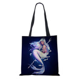 Mermaid with staff tote bag