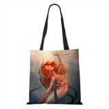 Mermaid towards the light Tote Bag 