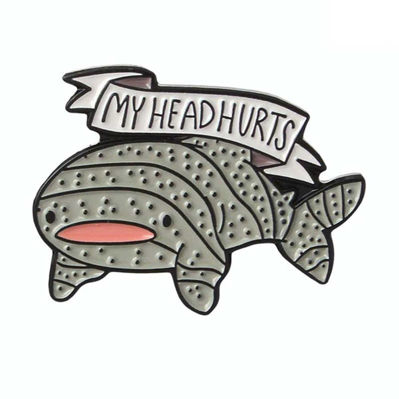 ‘My head hurts’ Whale Shark Brooch Pin