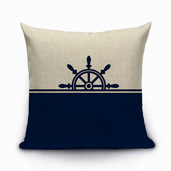 Half Ship's Wheel Pillow Print