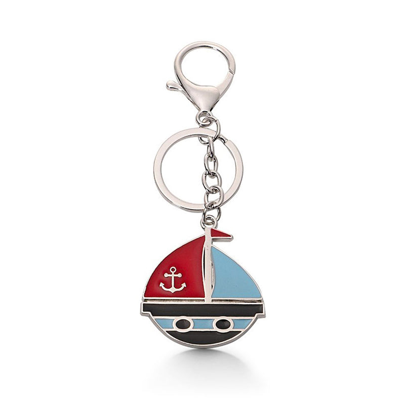 Dingy boat Keychain (Red & Blue Sails)