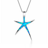 Blue Opal Starfish Necklace