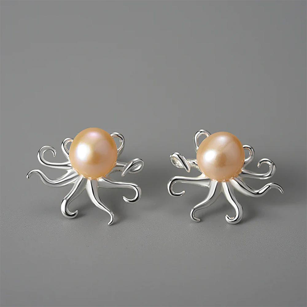 Pearl Octopus Stud Earrings | Citrus Reef