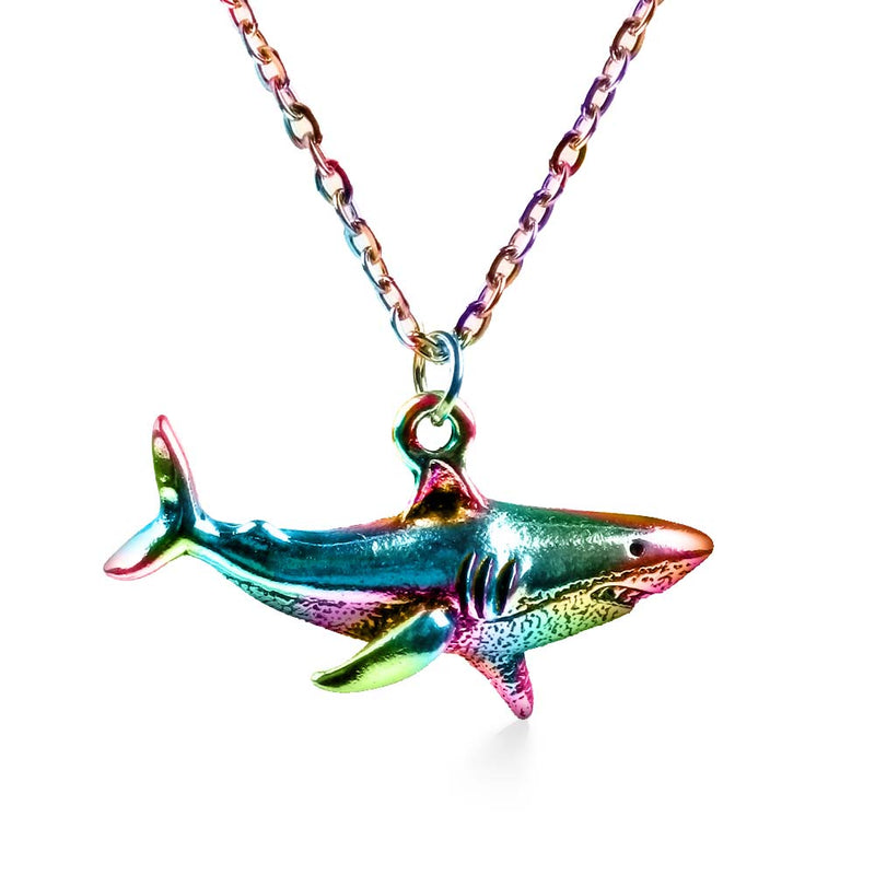 Rainbow White Shark Pendant
