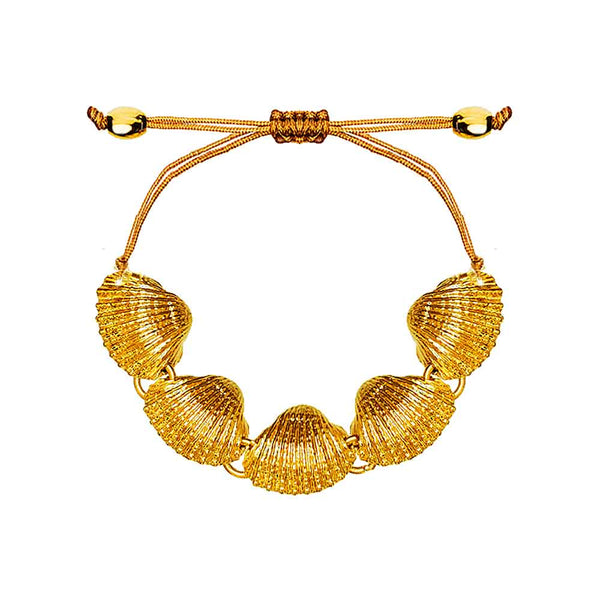 Scalloped Gold Shell Bracelet 