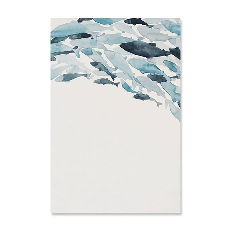 Blue Fish School Print - Canvas Two