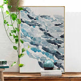 Individual fish print in wood frame
