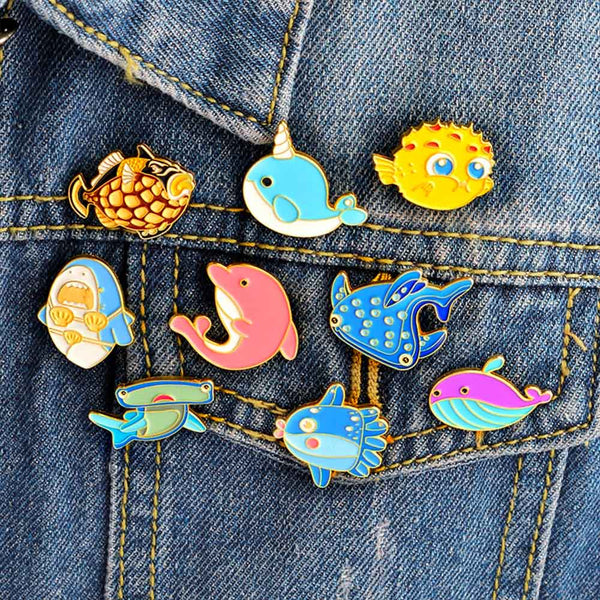 Colourful Enamel Marine Life Pins 