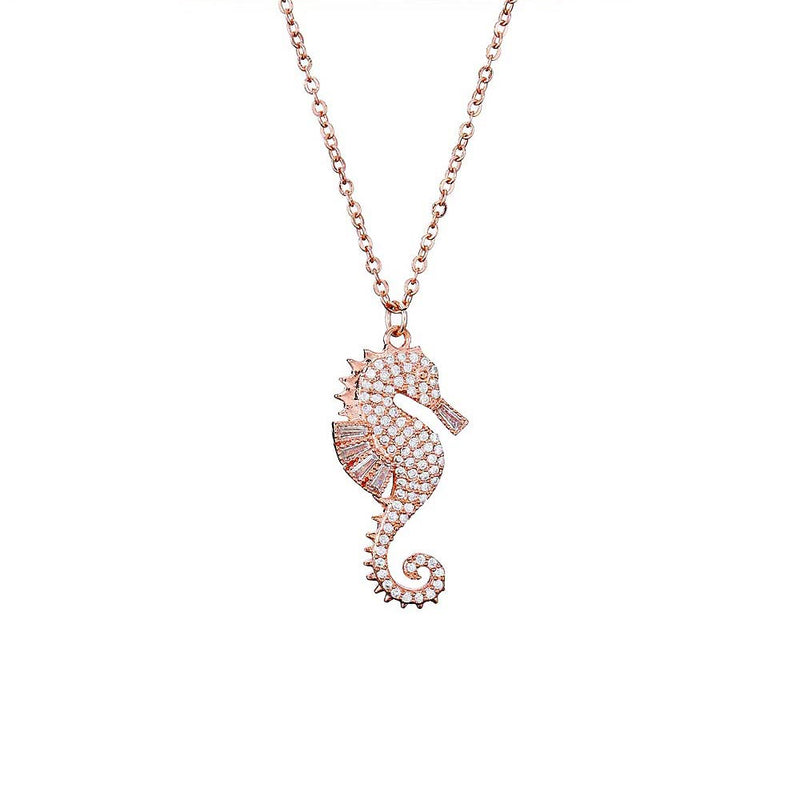 Rose Gold Seahorse Necklace
