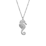 Sparkling Silver Seahorse Necklace