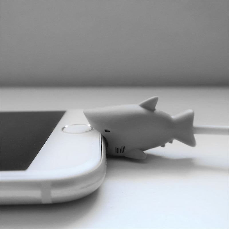 Cable Bite Shark with white iPhone 