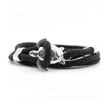 Black & Silver Sea Turtle Rope Bracelet