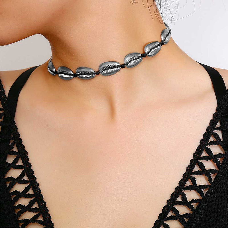 Silver Seashell Choker Citrus Reef - Main Image