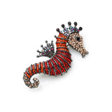 Crystal Seahorse Brooch on white background