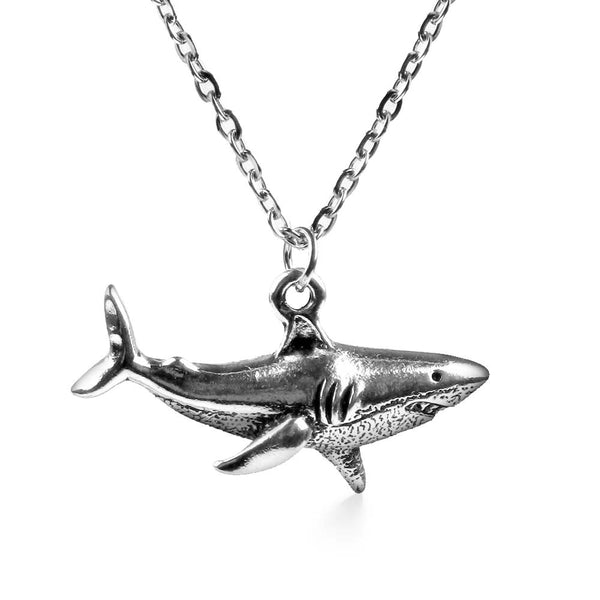Great White Shark Necklace in Silver