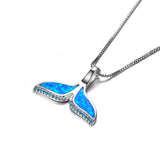 Blue Fire Opal Mermaid Necklace 