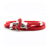 Red & Silver Sea Turtle Rope Bracelet