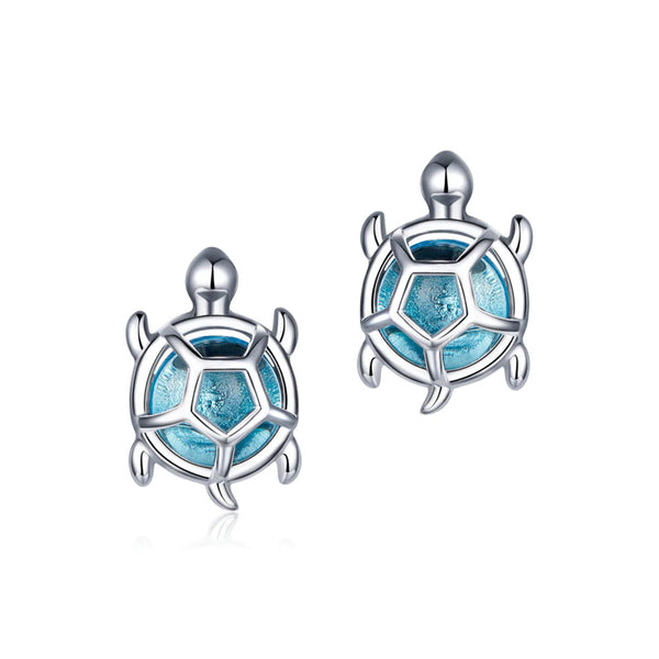 Silver Sea Turtle Earrings 