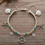 Cute charm anklet with shells and starfish 