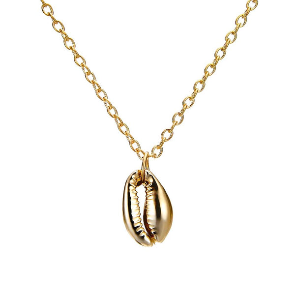 Gold Cowrie Pendant Necklace