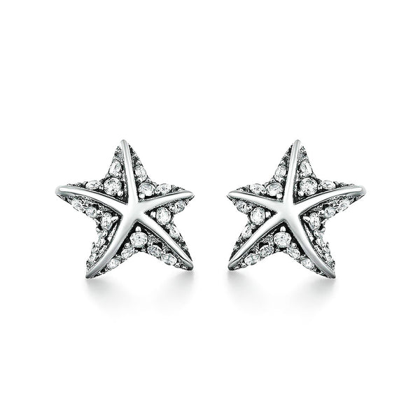 Silver Starfish Earrings