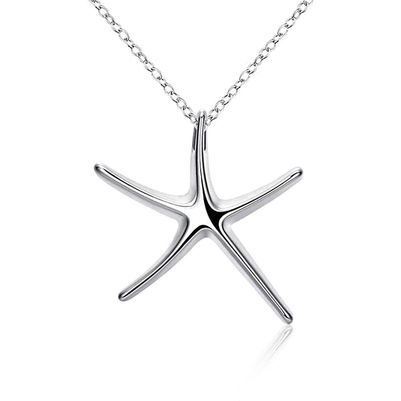 Solid Silver Starfish Necklace and Pendant