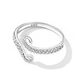 Sterling Silver Tentacle Ring on white background