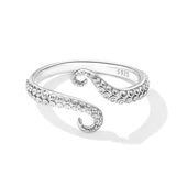 Sterling Silver Tentacle Ring on white background front view