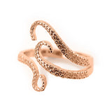 Side angle view of Rose Gold Octopus Ring