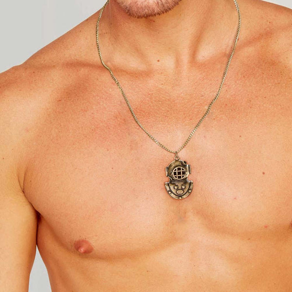 Man wearing Dive Helmet Pendant 