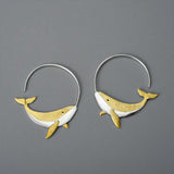 Pair of Whale Hoop Earrings