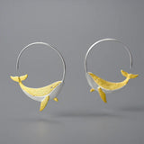 Floating Whale Hoop Earrings