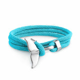 Blue & Silver Whale Tail Bracelet