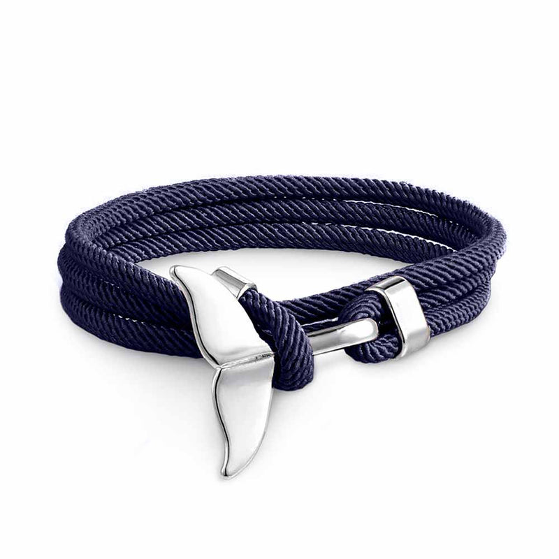 Navy Blue Whale Tail Bracelet