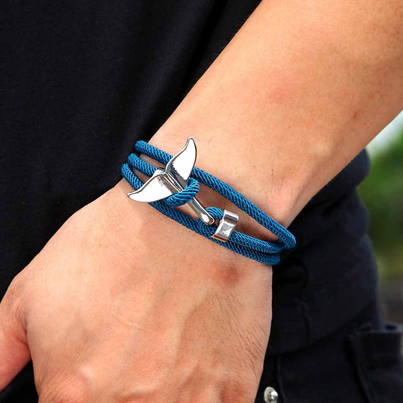 Fashion Simple Whale Tail Paracord Rope Bracelets Men Women