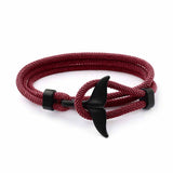 Wine Red & Black Whale Tail Bracelet
