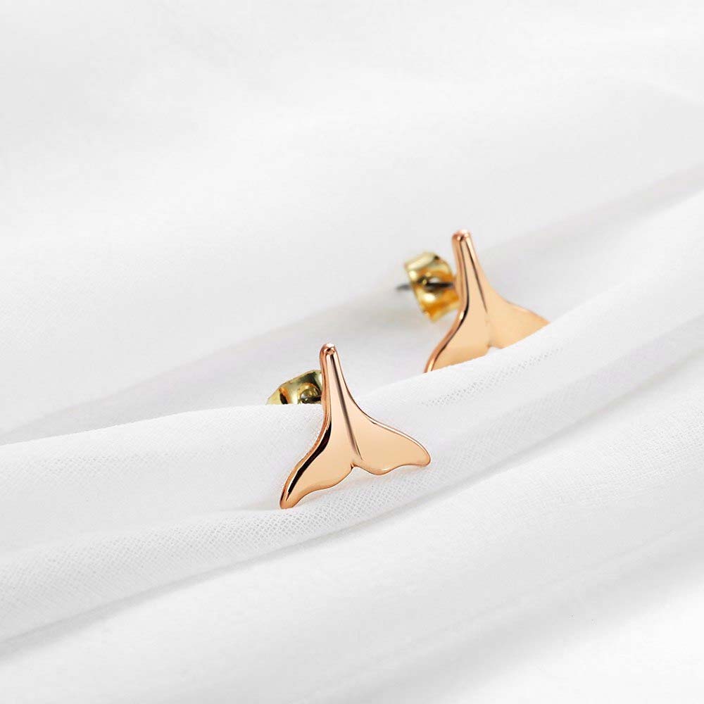Gold Whale Tail Earrings