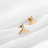 Whale Tail Earring Set in Gold on silk 