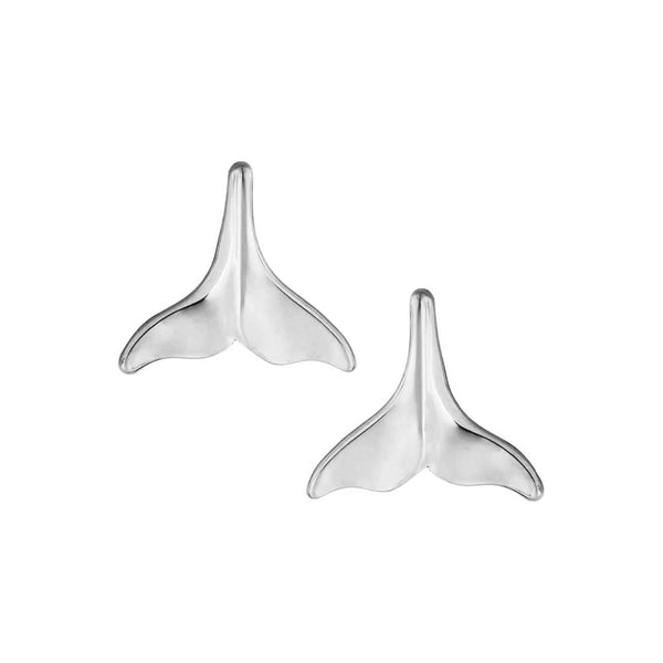 Silver Whale Tail Earrings