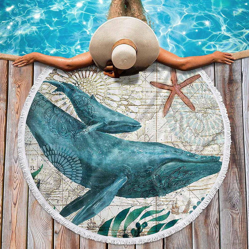 Whale Beach Towel at swimming pool
